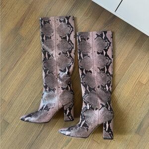 Paris Texas Snakeskin Pattern Knee-High Boots